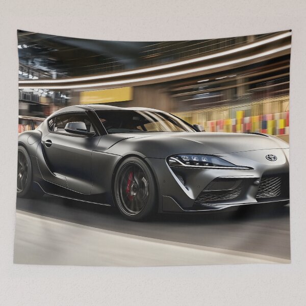 Item preview, Gunmetal Grey Toyota Supra Poster – A Timeless JDM Icon V designed and sold by AutoPopStudio.