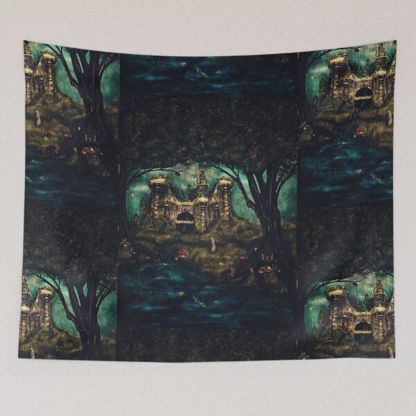 Item preview, Dark Academia Art Fantasy School Castle Watercolor designed and sold by Monica Laipple.