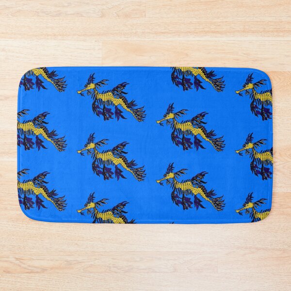 Item preview, Mustard and Dark Blue Tribal Leafy Seadragon designed and sold by Steeb757.