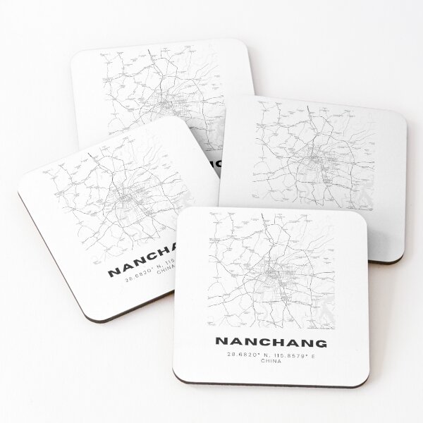 Item preview, Minimalist Nanchang Map Art - China City Coordinates Design designed and sold by RM-Journey.