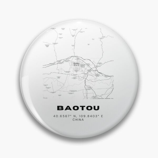 Item preview, Minimalist Baotou Map Art - China City Coordinates Design designed and sold by RM-Journey.