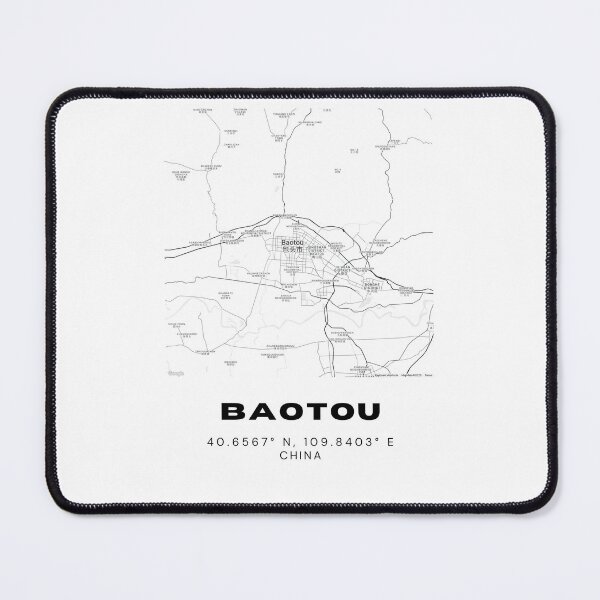 Item preview, Minimalist Baotou Map Art - China City Coordinates Design designed and sold by RM-Journey.