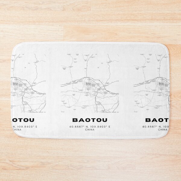 Item preview, Minimalist Baotou Map Art - China City Coordinates Design designed and sold by RM-Journey.