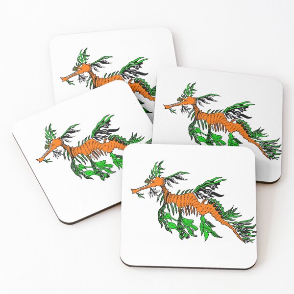 Item preview, Orange and Green Tribal Leafy Seadragon designed and sold by Steeb757.