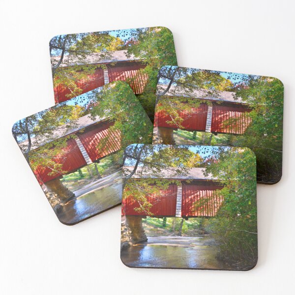 Item preview, Campbells Covered Bridge Behind Autumn Vertical designed and sold by LisaWootenPhoto.