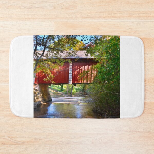 Item preview, Campbells Covered Bridge Behind Autumn Vertical designed and sold by LisaWootenPhoto.