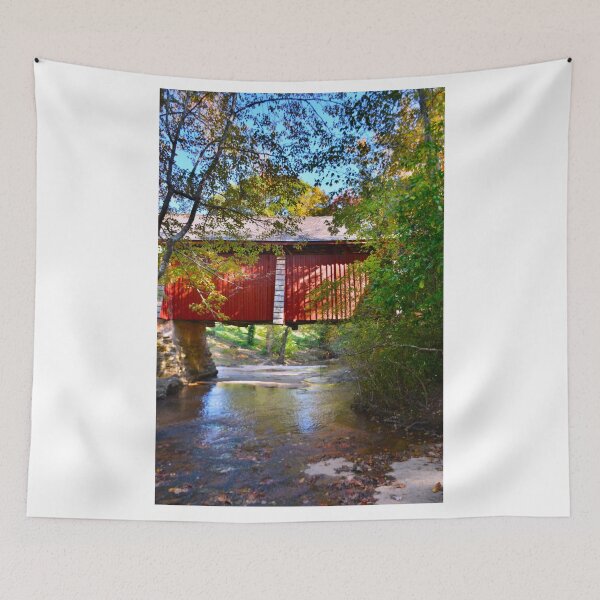 Item preview, Campbells Covered Bridge Behind Autumn Vertical designed and sold by LisaWootenPhoto.