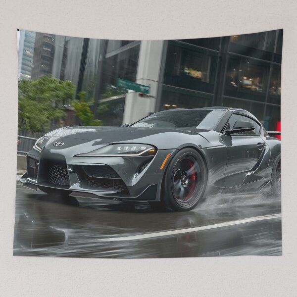 Item preview, Gunmetal Grey Toyota Supra Poster – A Timeless JDM Icon VI designed and sold by AutoPopStudio.