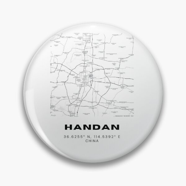 Item preview, Minimalist Handan Map Art - China City Coordinates Design designed and sold by RM-Journey.