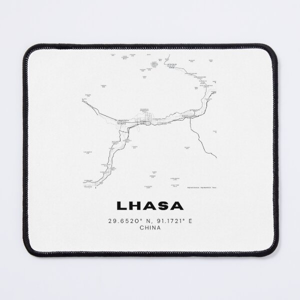 Item preview, Minimalist Lhasa Map Art - China City Coordinates Design designed and sold by RM-Journey.