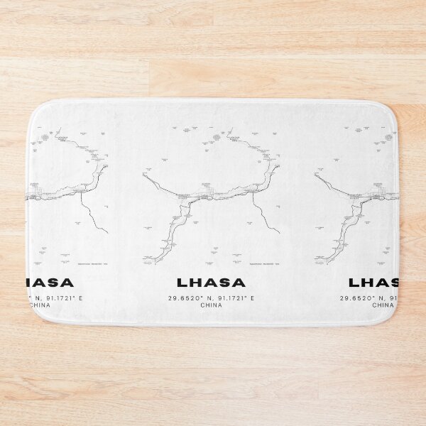 Item preview, Minimalist Lhasa Map Art - China City Coordinates Design designed and sold by RM-Journey.