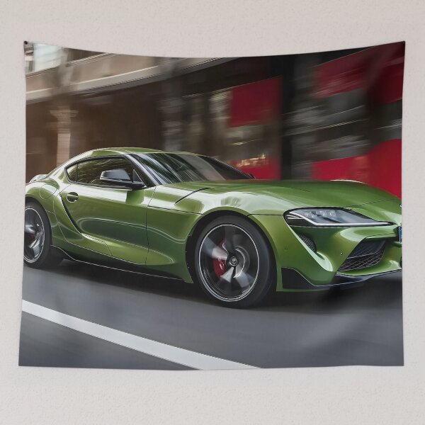 Item preview, Green Toyota Supra Poster – A Bold JDM Statement III designed and sold by AutoPopStudio.