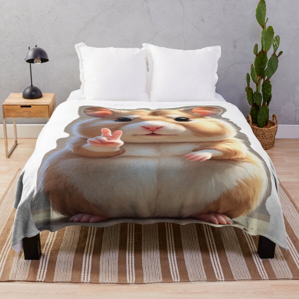 Item preview, A cute, chubby hamster sitting peacefully, flashing a playful peace sign designed and sold by Marimurmurprint.