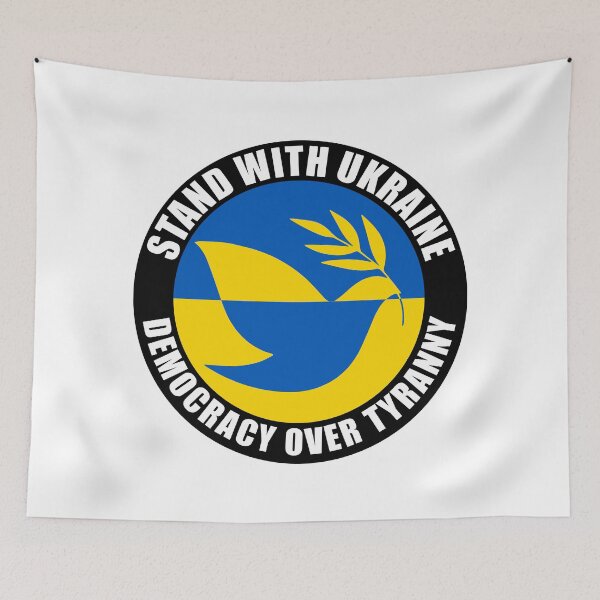 Item preview, Stand With Ukraine Democracy Over Tyranny Peace Dove designed and sold by Metro Bionic.
