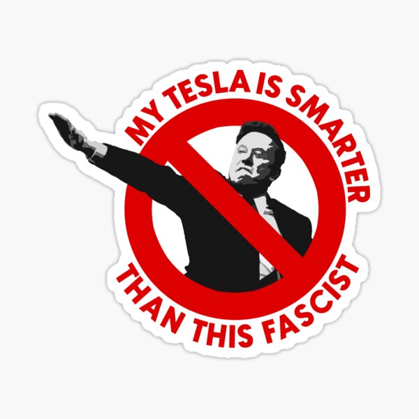 Item preview, Antifaschistischer Anti-Elon-Tesla-Stoßfänger designed and sold by brkvdesign.