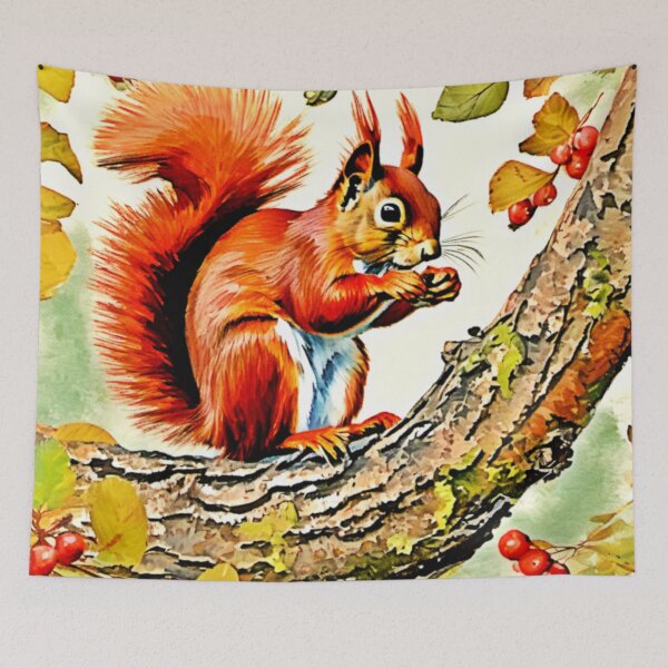 Item preview, Autumn Squirrel Art designed and sold by Health And Fitness Posts e-Store.