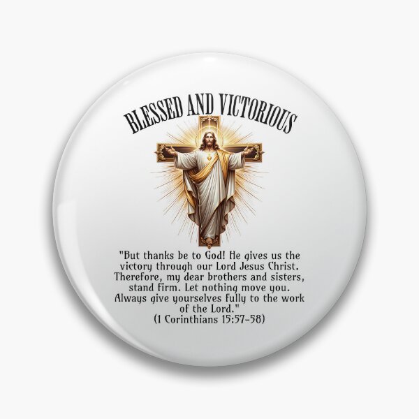 Item preview, Blessed and Victorious – Christian Bible Verse Art, Inspirational Jesus Christ Design designed and sold by Pypog.