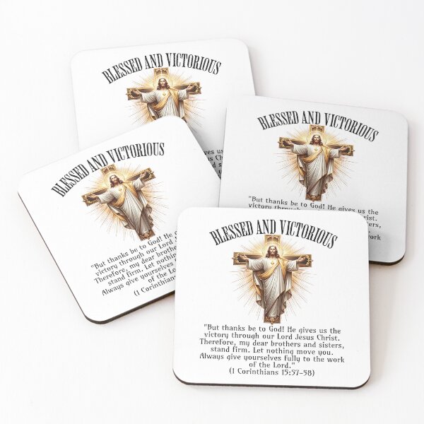 Item preview, Blessed and Victorious – Christian Bible Verse Art, Inspirational Jesus Christ Design designed and sold by Pypog.