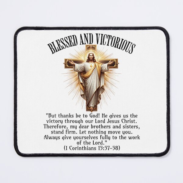 Item preview, Blessed and Victorious – Christian Bible Verse Art, Inspirational Jesus Christ Design designed and sold by Pypog.