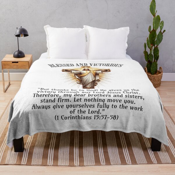 Item preview, Blessed and Victorious – Christian Bible Verse Art, Inspirational Jesus Christ Design designed and sold by Pypog.