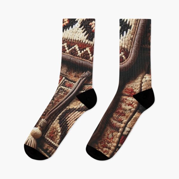 Item preview, A fabric pattern with bold geometric designs, featuring symmetrical shapes in rich earthy tones, inspired by traditional camel bags. designed and sold by Wiredart.