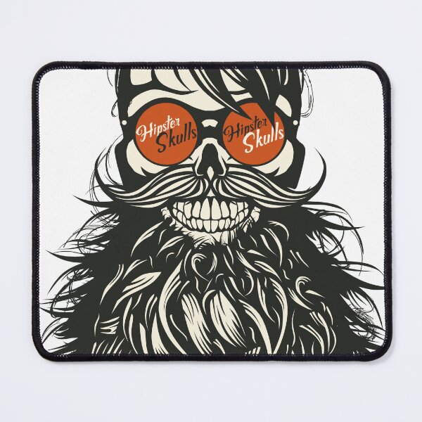 Item preview, hipster skull head beard mustache round sunglasses logo designed and sold by Achille3777.