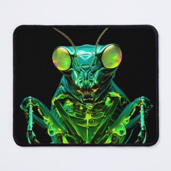 Item preview, Glowing Sci-Fi Green Praying Mantis, Futuristic Insect Art designed and sold by Phat Dog Designs .
