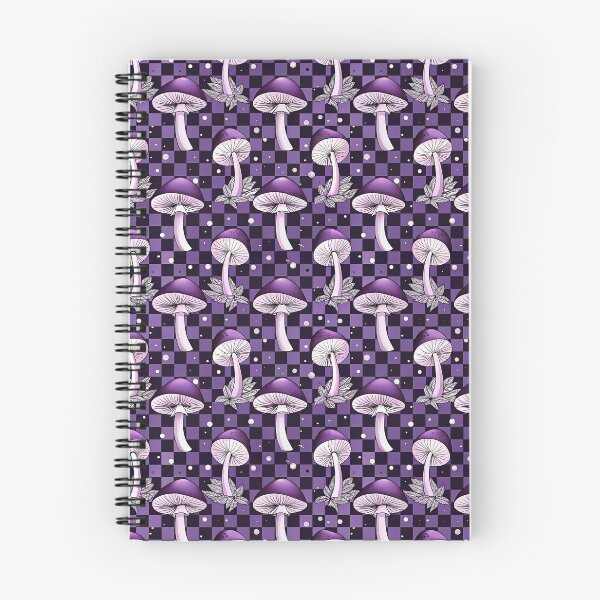 Item preview, Purple and Black Checkers with Forest Forager Mushrooms Fungi designed and sold by Silvermoonmyst.
