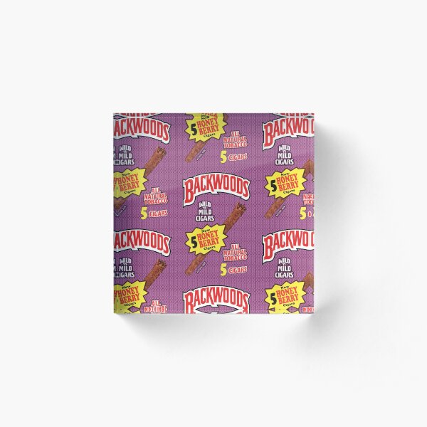 Backwoods Honey Berry Cigar Leafs Acrylic Block