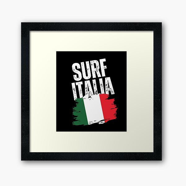 Item preview, Rough-Text Surf Italia with Rough Italian Flag - White Text designed and sold by SurfingLocales.