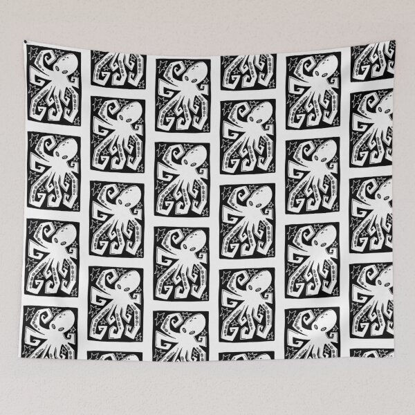 Item preview, Octopus Linoprint Illustration designed and sold by annexart.