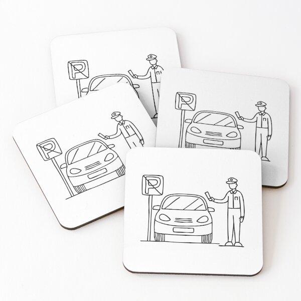 Item preview, A parking officer issuing a ticket to a car parked illegally designed and sold by rasagamastore.