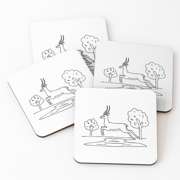 Item preview, An impala leaping gracefully over a small stream in the savanna designed and sold by rasagamastore.