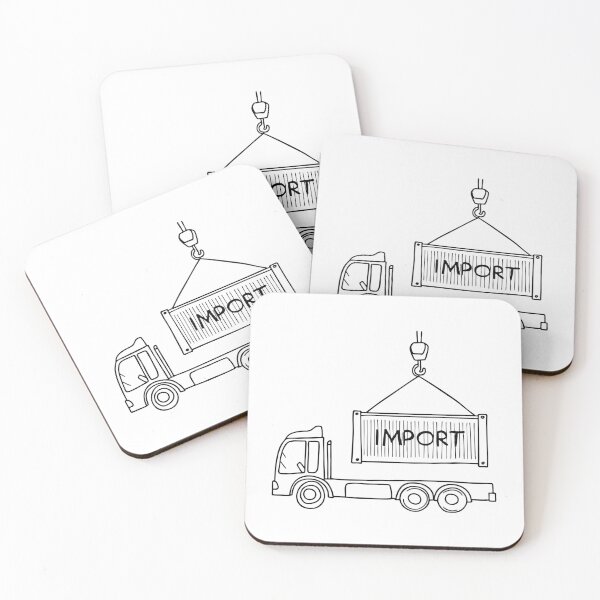 Item preview, A crane lifting a shipping container IMPORT from a truck designed and sold by rasagamastore.