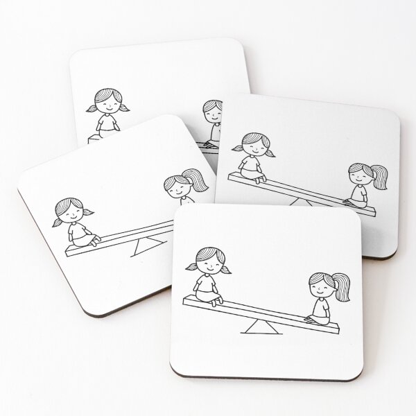 Item preview, Two kids sit on a seesaw, tilted heavily to one side, representing imbalance in weight designed and sold by rasagamastore.