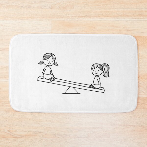 Item preview, Two kids sit on a seesaw, tilted heavily to one side, representing imbalance in weight designed and sold by rasagamastore.