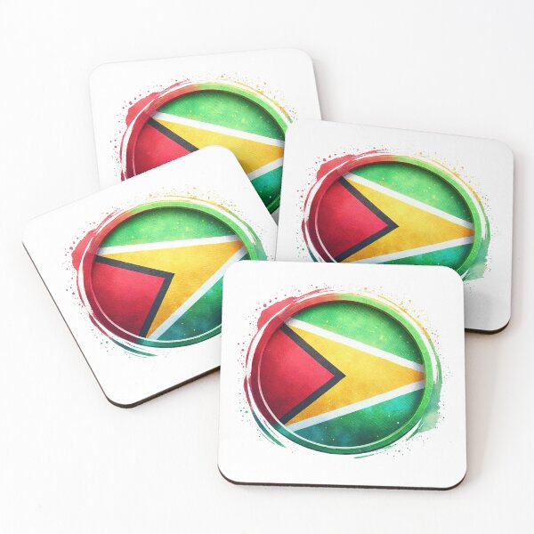Item preview, Guyana Circle Flag Watercolour Style designed and sold by FlagWardrobe.