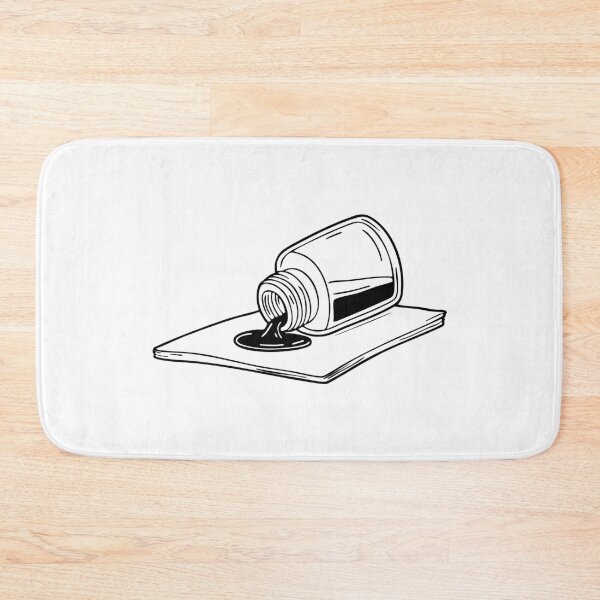 Item preview, An ink bottle tipped over, spilling a small puddle onto paper designed and sold by rasagamastore.