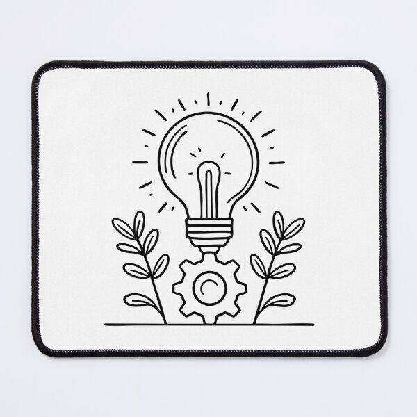 Item preview, A glowing lightbulb, gear, and plant, symbolizing a bright new idea and innovation designed and sold by rasagamastore.