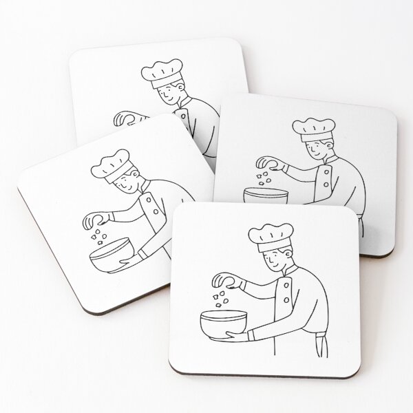 Item preview, A chef adding ingredients into a bowl, representing input in the cooking process designed and sold by rasagamastore.