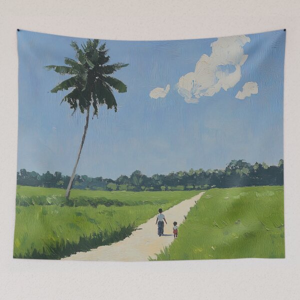 Item preview, Bangladesh landscape | Post-impressionist painting style designed and sold by ComicsFactory.