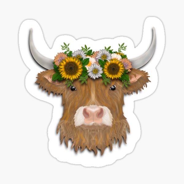 Vista previa del artículo con la obra «Vaca flor», diseñado y vendido por ALGDoodles.