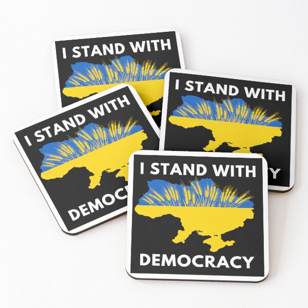 Item preview, I stand with democracy. Ukrainian flag design. Sticker designed and sold by GaliaTati.