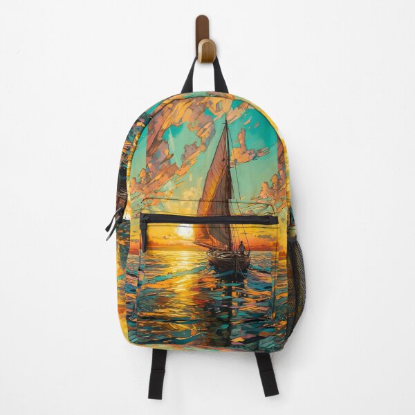 Item preview, Golden Voyage – Fishing Ship at Dusk designed and sold by Artistic canvas store.