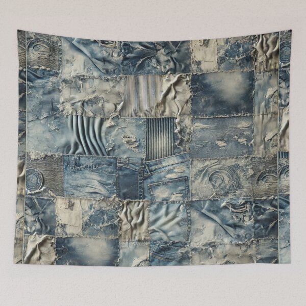 Item preview, Rustic Denim Patchwork designed and sold by Wiredart.