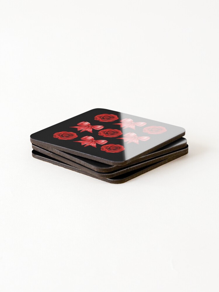 Thumbnail 4 of 5, Coasters (Set of 4), Bows And Roses designed and sold by RedSparkle.