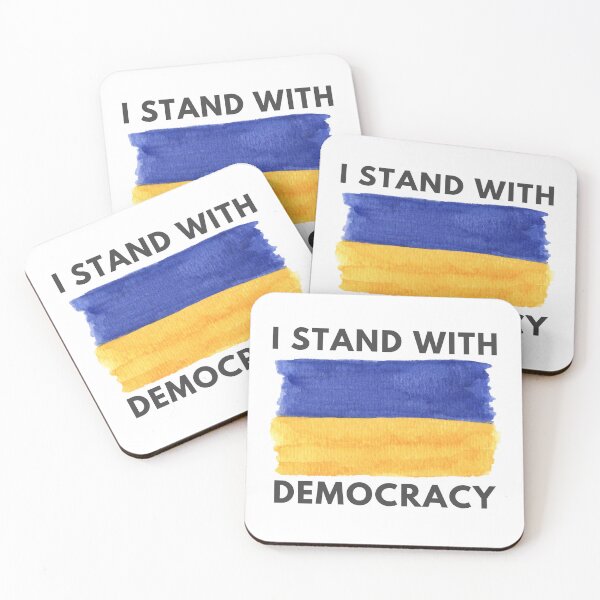 Item preview, Copy of I stand with democracy. Ukrainian flag design. Sticker designed and sold by GaliaTati.