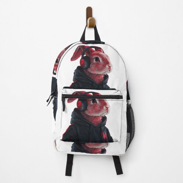 Item preview, Cool rabbit wearing headphones and a digital hoodie designed and sold by CreativeLarysa.