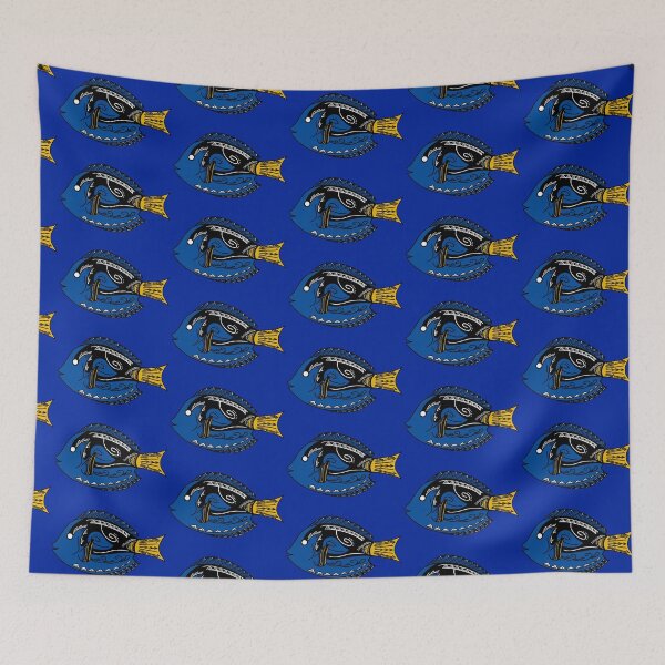 Item preview, Colored Tribal Blue Tang Fish designed and sold by Steeb757.