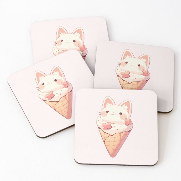Item preview, Lindo helado de gato blanco designed and sold by NikoNekoDesigns.